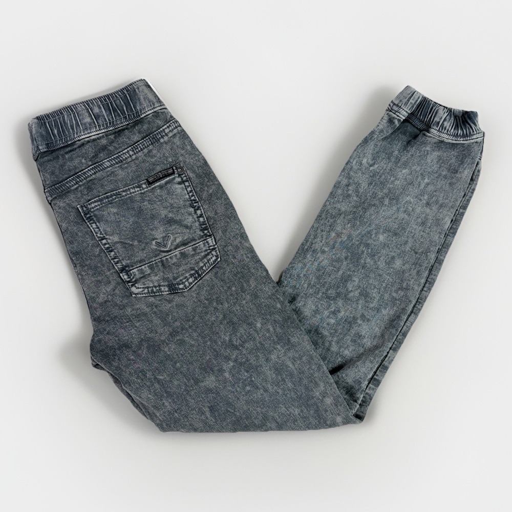Hudson Women Sz M Avery Moto Pullon Denim Gray Jogger Cotton Poly Stretch Grunge